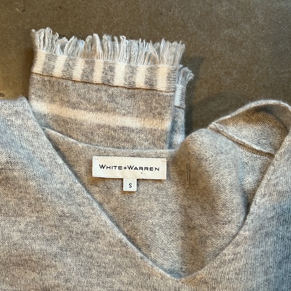 White and Warren Grey and White Stripped Sweater - Picture 3 of 3